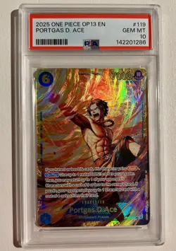 2025 ONE PIECE OP13-CARRYING ON HIS WILL #119 PORTGAS D. ACE PSA 10 - Image 1