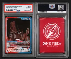 2025 One Piece Portgas D. Ace Leader Alt Art #OP13-002 PSA 10 GEM MINT - Image 3