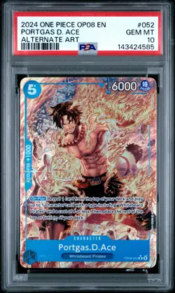 2024 ONE PIECE OP08-TWO LEGENDS ALTERNATE ART #052 PORTGAS D. ACE PSA 10 - Image 1