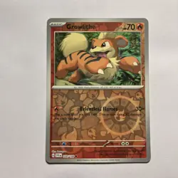 Reverse Holo Growlithe 030/198 Common Scarlet & Violet Base Set Pokemon TCG - Image 1