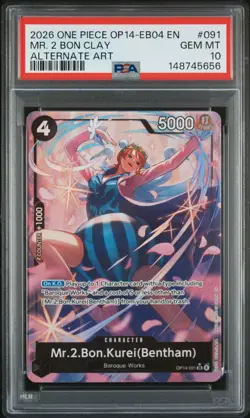 2026 ONE PIECE OP14-EB04-THE AZURE SEA'S SEVEN #091 MR. 2 BON CLAY PSA 10 - Image 1