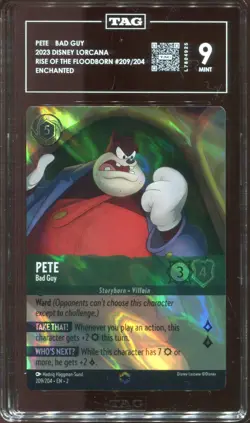 Disney Lorcana Pete Bad Guy Enchanted Graded TAG 9 #209 - Image 4