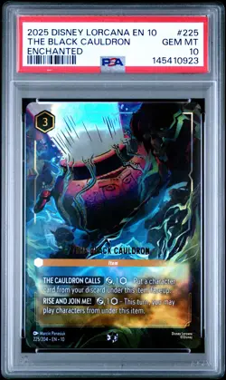 2025 DISNEY LORCANA WHISPERS IN THE WELL ENCHANTED THE BLACK CAULDRON PSA 10 - Image 1