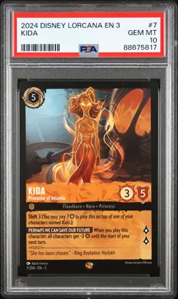2024 DISNEY LORCANA EN 3-INTO THE INKLANDS KIDA PROTECTOR OF ATLANTIS PSA 10 - Image 1