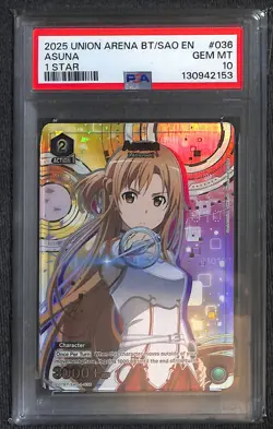 Union Arena Asuna 036 U* Sword Art Online PSA 10 - Image 1