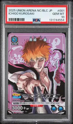 2025 UNION ARENA NC/BLC JAPANESE #001 ICHIGO KUROSAKI PSA 10 - Image 1