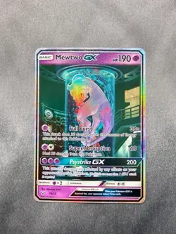 Mewtwo GX Full Art 78/73 Sun & Moon: Shining Legends Pokemon Secret Rare NM-Mint - Image 1