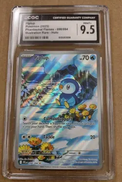 2025 Pokemon Piplup Phantasmal Flames 098/094 IR CGC MINT+ 9.5 - Image 1