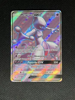 Pokemon Mewtwo GX Full Art Ultra Rare Holo 72/73 Shining Legends 190 HP - Image 1