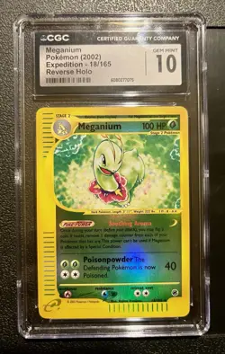 Pokemon TCG Meganium 18/165 Reverse Holo Rare Expedition Base Set - Image 1