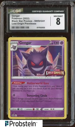 2022 Pokemon Lost Origin Prerelease BSP SWSH241 Gengar CGC 8 NM-MINT - Image 1