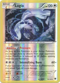 Lugia - 78/124 - Rare - Reverse Holo NM, English Pokemon XY Fates Collide - Image 1