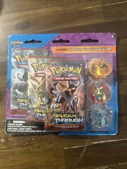 Pokemon XY Breakthrough 3 Pack Sealed Blister Pin Set - Image 1