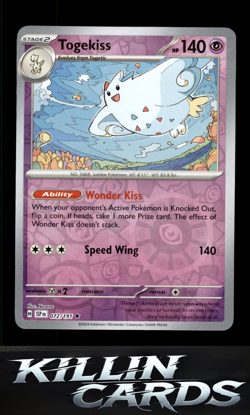 Reverse Holofoil Togekiss 072/191 Pokemon Rare SV08: Surging Sparks Card NM - Image 1