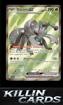 Durant ex - 215/191 215/191 Pokemon Ultra Rare SV08: Surging Sparks Card NM - Image 1