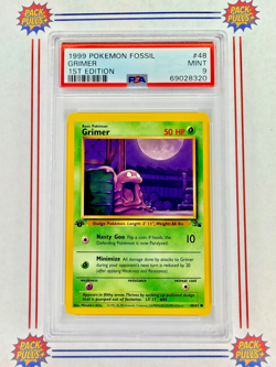Grimer 1999 Pokemon Fossil 1st Edition #48 PSA 9 Mint Vintage TCG - Image 1