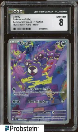 2024 Pokemon Temporal Forces 177/162 Gastly Illustration Rare Holo CGC 8 NM-MINT - Image 1