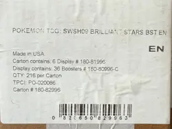 Pokemon TCG Sword & Shield Brilliant Stars Booster 6-Box Case SEALED SWSH09 - Image 3