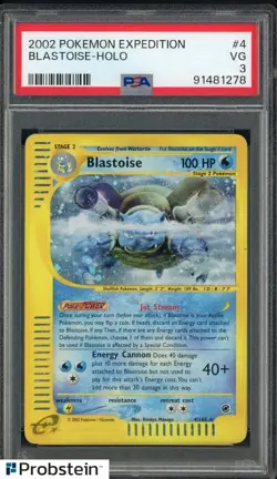 2002 Pokemon Expedition #4 Blastoise Holo PSA 3 VG - Image 1