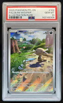 2025 Pokemon Phantasmal Flames Paldean Wooper Illustration Rare #102/094 PSA 10 - Image 1