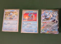 Blastoise, Wartortle & Squirtle Pokemon TCG 151 set Of 3 - Image 1