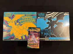 Pokemon 1 Black Bolt & 1 Ascended Hero ETB also 1 Evolving Skies pack all sealed - Image 1