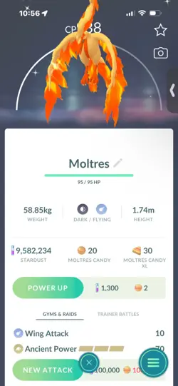 Pokemon Go Shiny Legendary Galerian Moltres - Image 1