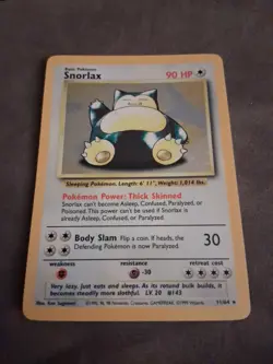 Pokemon TCG Snorlax Holo Rare Card 11/64 Jungle Unlimited Vintage Near Mint NM - Image 1