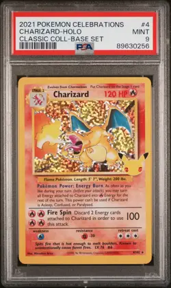 PSA 9 POKEMON CELEBRATIONS 2021 CHARIZARD CLASSIC COLLECTION HOLO #4/102 - Image 1