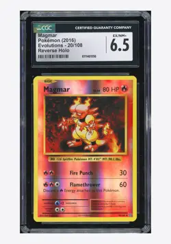 Pokemon CGC 6.5 Magmar Reverse Holo 2016 20/108 Evolutions English - Image 1