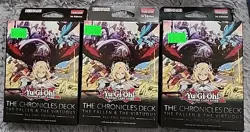 Yugioh YGO Chronicles: The Fallen & The Virtuous Sealed All-Foil (3-Deck Lot) - Image 1