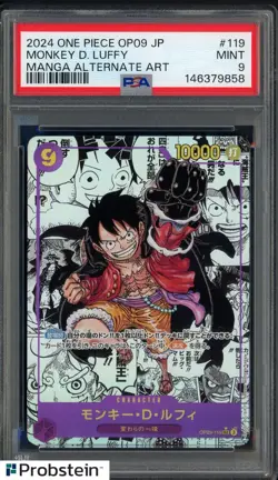 2024 One Piece OP09 Japanese Manga Alternate Art #119 Monkey D. Luffy PSA 9 - Image 1