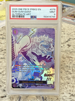 PSA MINT 9 2025 ONE PIECE PRB02-078 EN "GUM-GUM GIANT ~ ALTERNATE ART - Image 1
