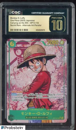 2025 One Piece Japanese SR Alternate Art #OP13-118 Monkey D. Luffy CGC 10 - Image 1
