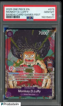 2025 One Piece EN Bandai Card Games Fest #073 Monkey.D.Luffy PSA 10 - Image 1