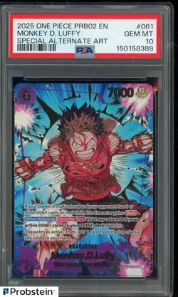 2025 One Piece PRB02 EN #061 Monkey.D.Luffy Special Alternate Art PSA 10 - Image 1