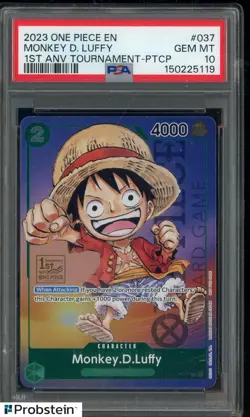 2023 One Piece EN 1st ANV Tournament PTCP #037 Monkey.D.Luffy PSA 10 - Image 1