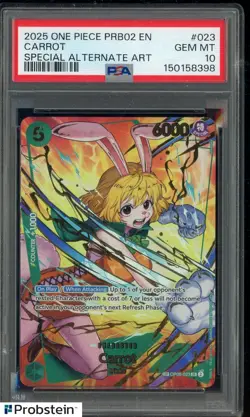 2025 One Piece PRB02 EN #023 Carrot Special Alternate Art PSA 10 GEM MINT - Image 1