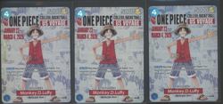 Lot of (3) One Piece TCG College Basketball Voyage #055 Monkey.D.Luffy Promo - Image 1