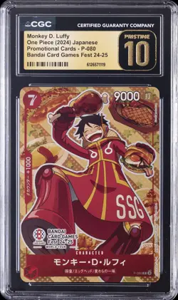 2024 ONE PIECE BANDAI CARD GAMES FEST 24-25 MONKEY D. LUFFY CGC 10 PRISTINE - Image 1