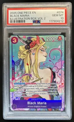 2025 One Piece Illustration Box V2 Black Maria #OP08-074 PSA 10 GEM MINT - Image 1