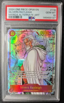 SILVERS RAYLEIGH - MANGA ALTERNATE ART - PSA 10 - OP08-118 - 2024 - ENGLISH - Image 1