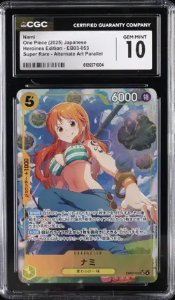 2025 ONE PIECE HEROINES ED ALTERNATE ART PARALLEL #EB03-053 NAMI CGC 10 GEM MINT - Image 1