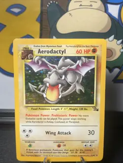 Pokemon TCG Aerodactyl 1/62 Fossil Unlimited Holo Rare Vintage 1999 WOTC - Image 3