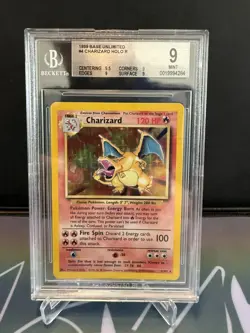 1999 Pokemon Charizard Base Set Unlimited Holo Rare 4/102 BGS 9 Mint - Image 1