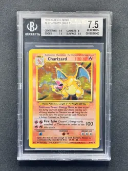 Pokemon Charizard Base Set Unlimited Holo Rare #4 BGS 7.5 - Image 1