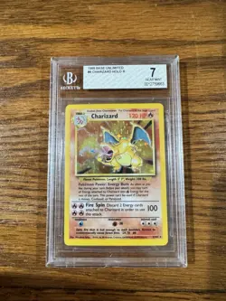 Charizard 1999 Base Set Unlimited Holo Rare Beckett Graded 4/102 Pokemon Card - Image 1