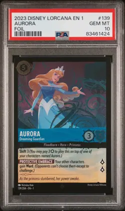 2023 DISNEY LORCANA THE FIRST CHAPTER FOIL AURORA - DREAMING GUARDIAN PSA 10 - Image 1