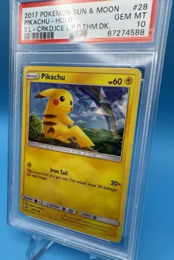 2017 Pokemon Shining Legends #28 Pikachu Cracked Ice Holo LPP Theme Deck PSA 10 - Image 4