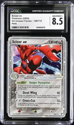 Pokemon 2005 Unseen Forces Scizor ex 108/115 Holo - CGC 8.5 NM/MINT+ - Image 1